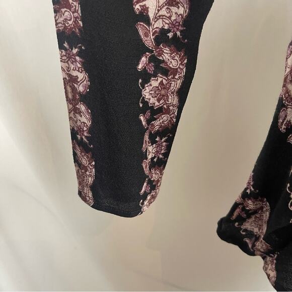 Free People Black Burgundy Boho Hippie Festival Cut Out Mini Dress NWOT Size S - Picture 7 of 12